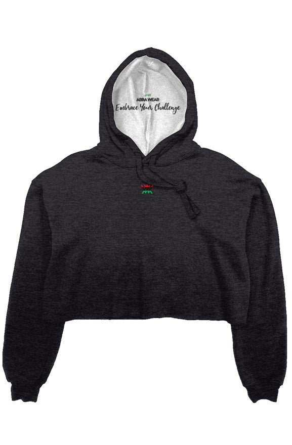 crop fleece hoodie "Embrace Your Challenge"