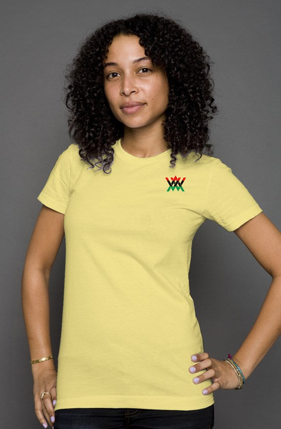 Women's Abra Wear t shirt with military green logo